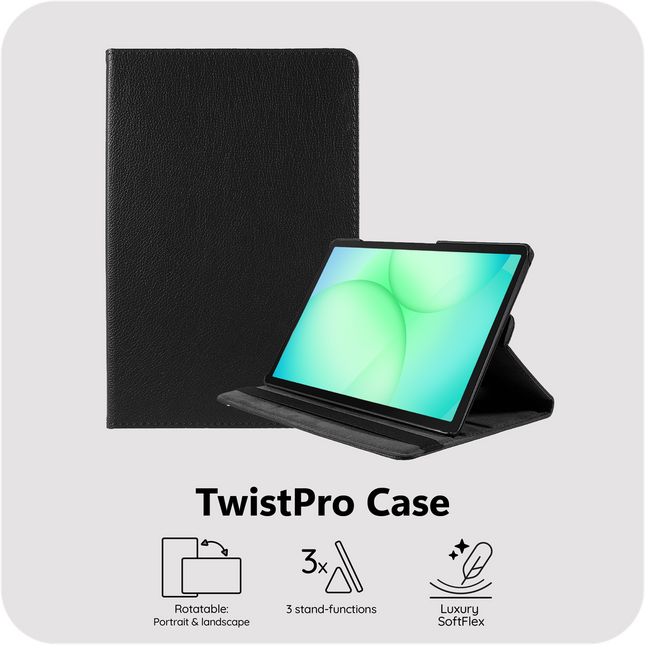 Samsung Galaxy Tab A11 - Rotating 360 Case - Black