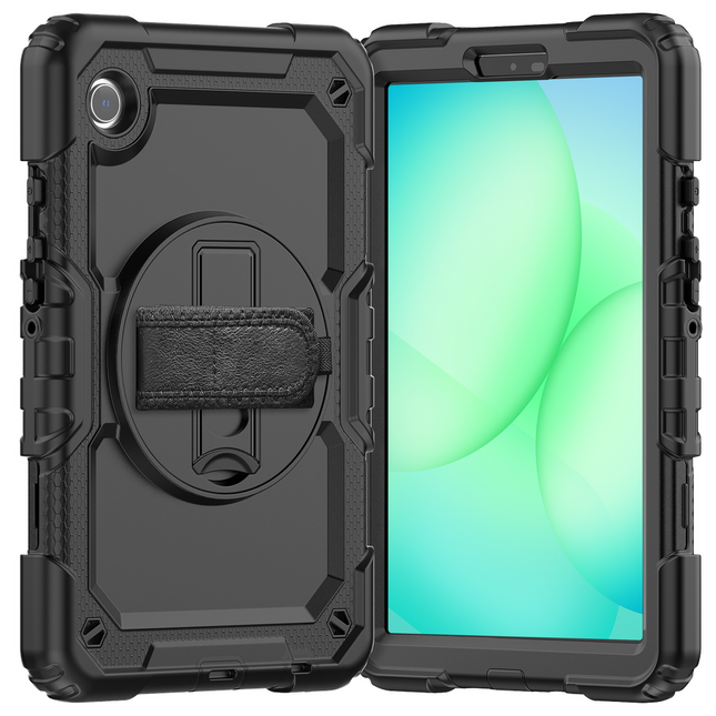 Samsung Galaxy Tab A11 - Shockproof Case (PET Screenprotector/Hand Strap) - Black