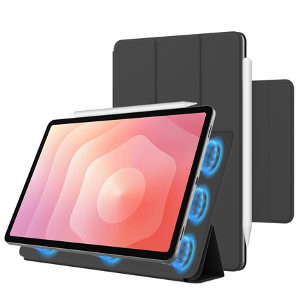 Samsung Galaxy Tab S11 - Magnetic Sleek TriFold Case - Black