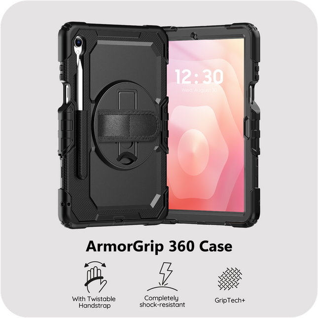 Samsung Galaxy Tab S11 - Shockproof Case (PET Screenprotector/Hand Strap) - Black