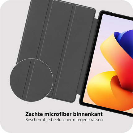 Xiaomi Redmi Pad 2 Pro - TriFold Smart Book Case - Black