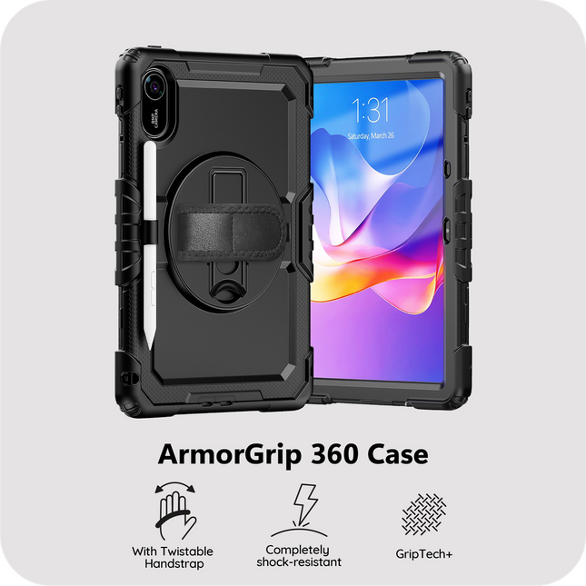 Xiaomi Redmi Pad 2 11" - Shockproof Case (PET Screenprotector/Hand Strap) - Black