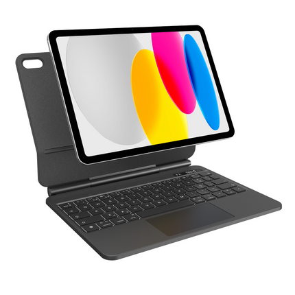 iPad 2025 (11th Gen) / iPad 2022 (10th Gen) - MagAir Floating Magic Keyboard Cover - Magnetic Attachment - Qwerty (Portuguese) - Black