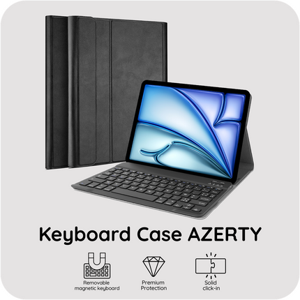 iPad Air 11 (M4 2026 / M3 2025 / M2 2024) - Premium Bluetooth Keyboard Cover Azerty