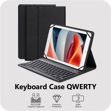 Universal 9-11 inch  - Premium Bluetooth Keyboard Cover - Qwerty
