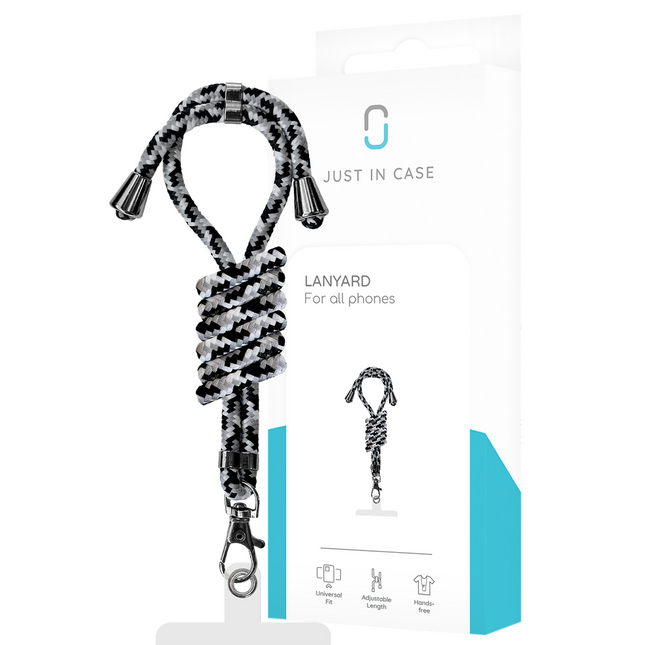 Lanyard Universal - Phone Cord - Black / Grey