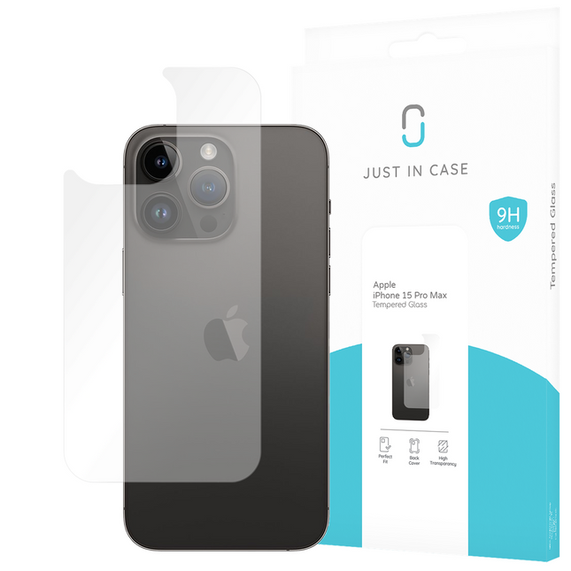 iPhone 15 Pro Max - Back Protector Screenprotector Tempered Glass
