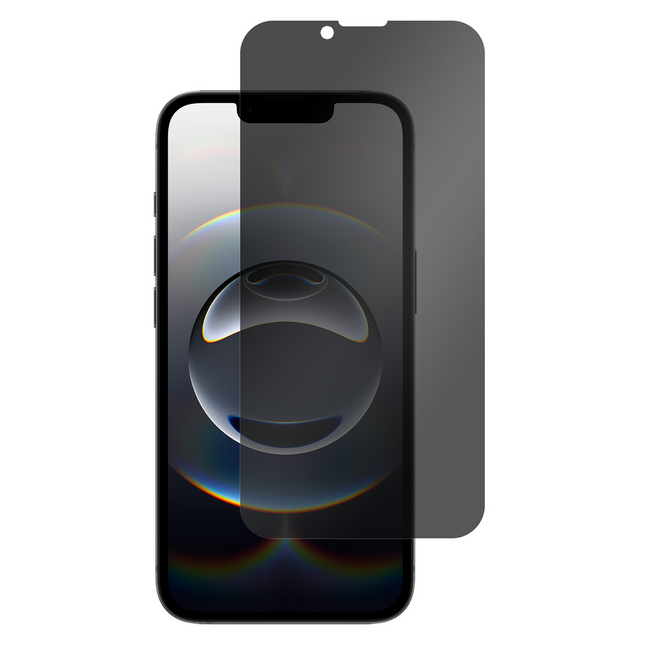 Privacy screenprotector iPhone 16e zijwaarts scherm donker