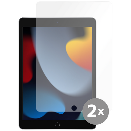 iPad 2021 (9th Gen)/2020 (8th Gen)/iPad 2019 (7th Gen) - Screenprotector Tempered Glass 2 pack - Clear
