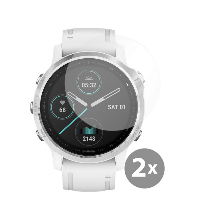 Garmin Fenix 6S Pro 42mm Tempered Glass - Screenprotector 2 Pack - Clear