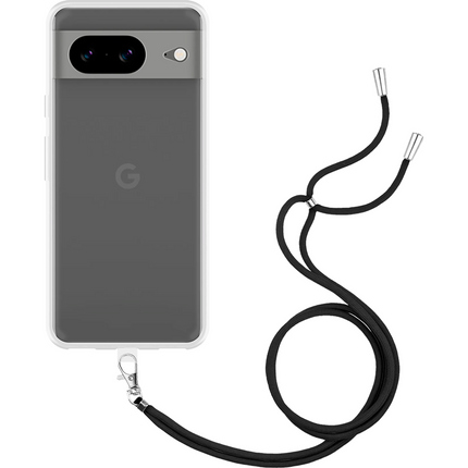 Lanyard Case - Google Pixel 8 - Soft TPU Protective Cover with Necklace - Clear