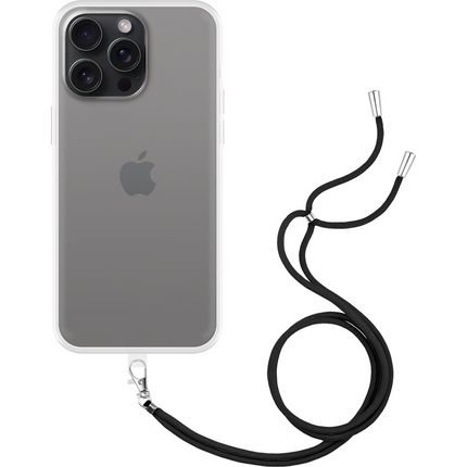 Lanyard Case - iPhone 15 Pro Max - Soft TPU Protective Cover with Necklace - Clear