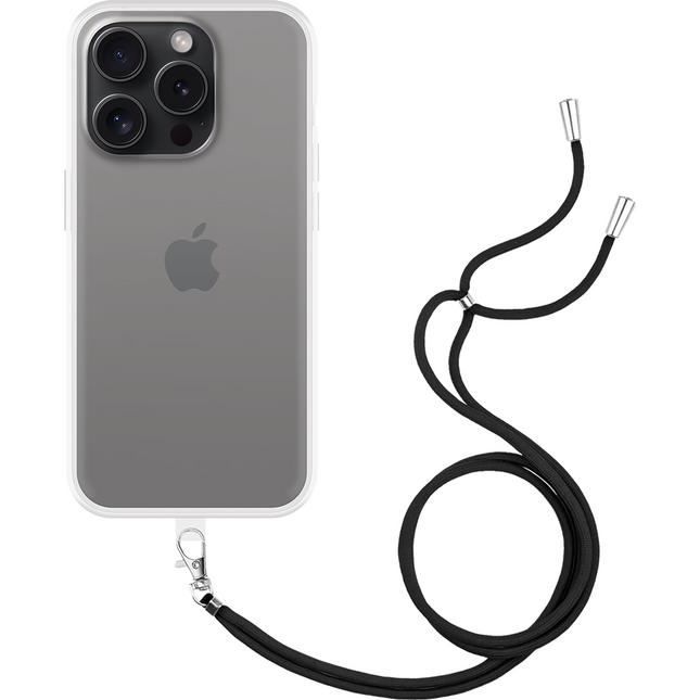 Lanyard Case iPhone 15 Pro transparant met koord voorkant