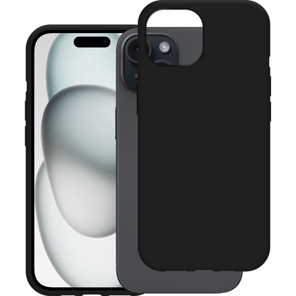 Lanyard Case - iPhone 15 - Soft TPU Protective Cover with Necklace - Black