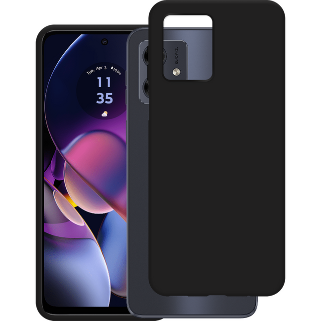 Lanyard Case - Motorola Moto G54 (5G) - Soft TPU Protective Cover with Necklace - Black
