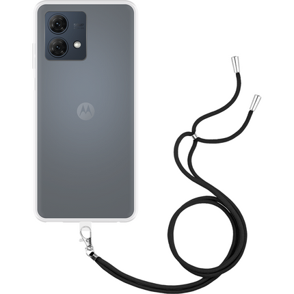 Lanyard Case - Motorola Moto G84 (5G) - Soft TPU Protective Cover with Necklace - Clear