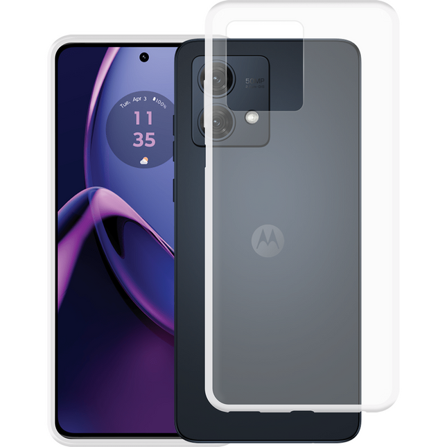 Lanyard Case - Motorola Moto G84 (5G) - Soft TPU Protective Cover with Necklace - Clear