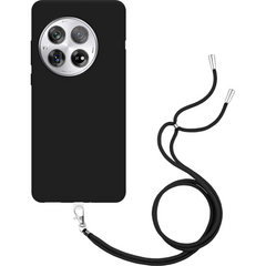 Lanyard Case - OnePlus 12 - Soft TPU Protective Cover with Necklace - Black