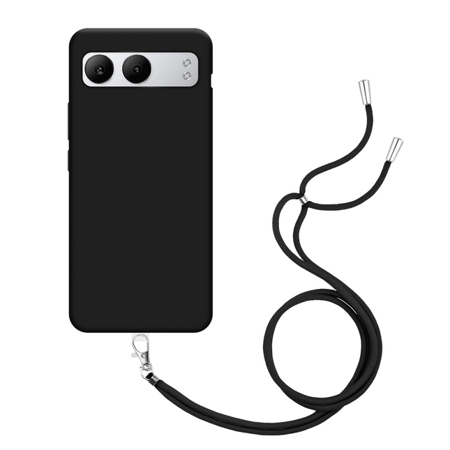 Lanyard Case - OnePlus Nord 4 - Soft TPU Protective Cover with Necklace - Black