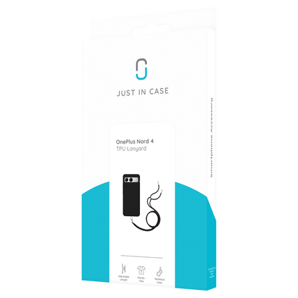 Lanyard Case - OnePlus Nord 4 - Soft TPU Protective Cover with Necklace - Black