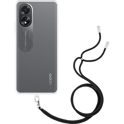 Lanyard Case - Oppo A18 (4G) / A38 (4G) - Soft TPU Protective Cover with Necklace - Clear