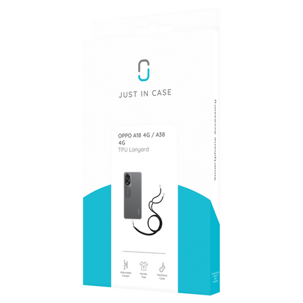 Lanyard Case - Oppo A18 (4G) / A38 (4G) - Soft TPU Protective Cover with Necklace - Clear