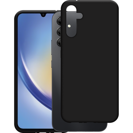 Lanyard Case - Samsung Galaxy A34 - Soft TPU Protective Cover with Necklace - Black