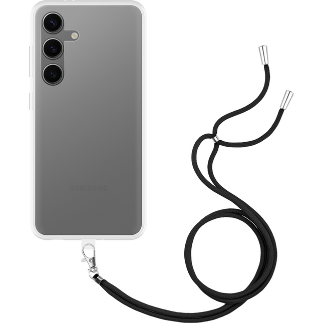 Lanyard Case - Samsung Galaxy S24 - Soft TPU Protective Cover with Necklace - Clear
