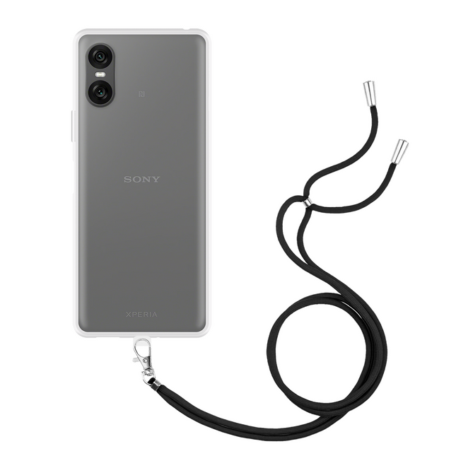 Lanyard Case - Sony Xperia 10 VI - Soft TPU Protective Cover with Necklace - Clear