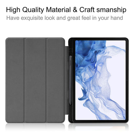 Samsung Galaxy Tab S8 - TriFold Smart Book Case Pen Slot - Grey