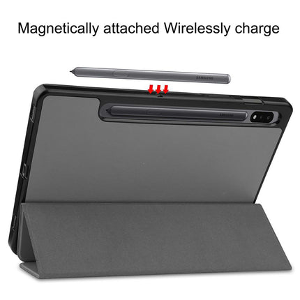 Samsung Galaxy Tab S8 - TriFold Smart Book Case Pen Slot - Grey