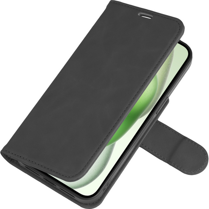 PrimeWallet SnapOn Case - iPhone 14 - Detachable PU leather Wallet Case - (compatible with MagSafe) - Black