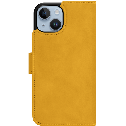 PrimeWallet SnapOn Case - iPhone 15 - Detachable PU leather Wallet Case - (compatible with MagSafe) - Yellow