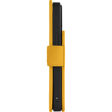 PrimeWallet SnapOn Case - iPhone 15 - Detachable PU leather Wallet Case - (compatible with MagSafe) - Yellow