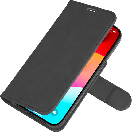 PrimeWallet SnapOn Case - iPhone 15 Plus - Detachable PU leather Wallet Case - (compatible with MagSafe) - Black
