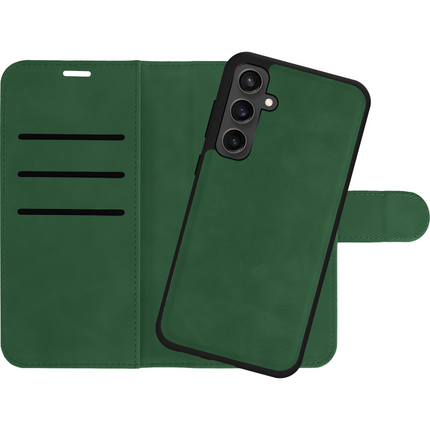 PrimeWallet SnapOn Case - Samsung Galaxy A15 (4G/5G) - Detachable PU leather Wallet Case - Green