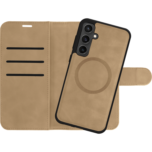 PrimeWallet SnapOn Case - Samsung Galaxy S24 - Detachable PU leather Wallet Case - (compatible with MagSafe) - Taupe