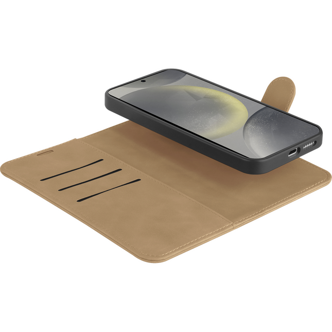 PrimeWallet SnapOn Case - Samsung Galaxy S24 - Detachable PU leather Wallet Case - (compatible with MagSafe) - Taupe