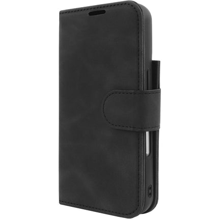 PrimeWallet SnapOn Case - iPhone 16 - Detachable PU leather Wallet Case - (compatible with MagSafe) - Black