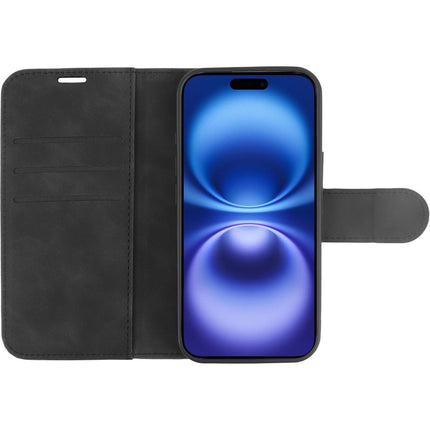 PrimeWallet SnapOn Case - iPhone 16 Plus - Detachable PU leather Wallet Case - (compatible with MagSafe) - Black