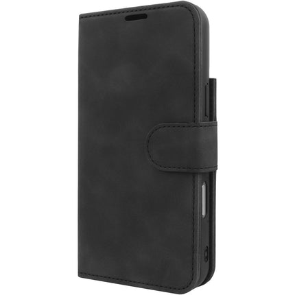 PrimeWallet SnapOn Case - iPhone 16 Pro - Detachable PU leather Wallet Case - (compatible with MagSafe) - Black