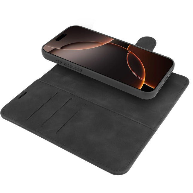 PrimeWallet SnapOn Case iPhone 16 Pro Max hoesje in Black, achterkant met detailweergave | Casebump