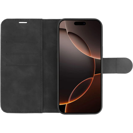 PrimeWallet SnapOn Case - iPhone 16 Pro Max - Detachable PU leather Wallet Case - (compatible with MagSafe) - Black