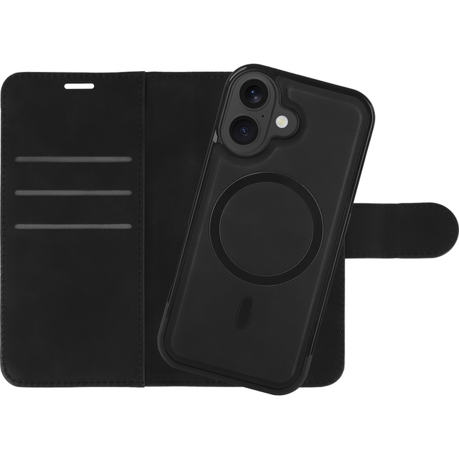 Casebump PrimeWallet SnapOn hoesje iPhone 17 zwart vooraanzicht
