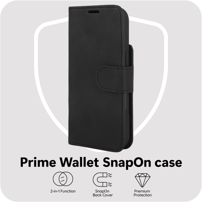 PrimeWallet SnapOn back-cover losgekoppeld van bookcase iPhone 17