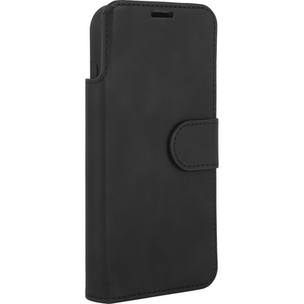 PrimeWallet SnapOn Case - iPhone 17 Pro - Detachable PU leather Wallet Case - (compatible with MagSafe) - Black