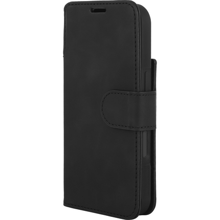 PrimeWallet SnapOn Case - iPhone 17 Pro - Detachable PU leather Wallet Case - (compatible with MagSafe) - Black
