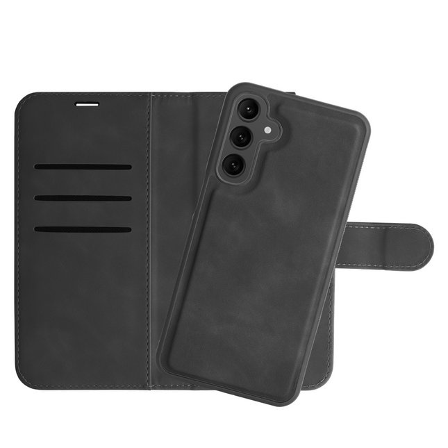 PrimeWallet SnapOn Case - Samsung Galaxy A16 - Detachable PU leather Wallet Case - Black