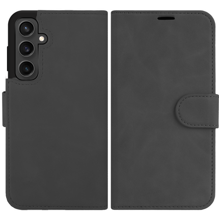 PrimeWallet SnapOn Case - Samsung Galaxy A35 - Detachable PU leather Wallet Case - Black