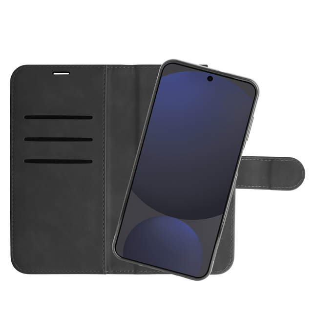 PrimeWallet SnapOn Case - Samsung Galaxy S24 FE - Detachable PU leather Wallet Case - Black